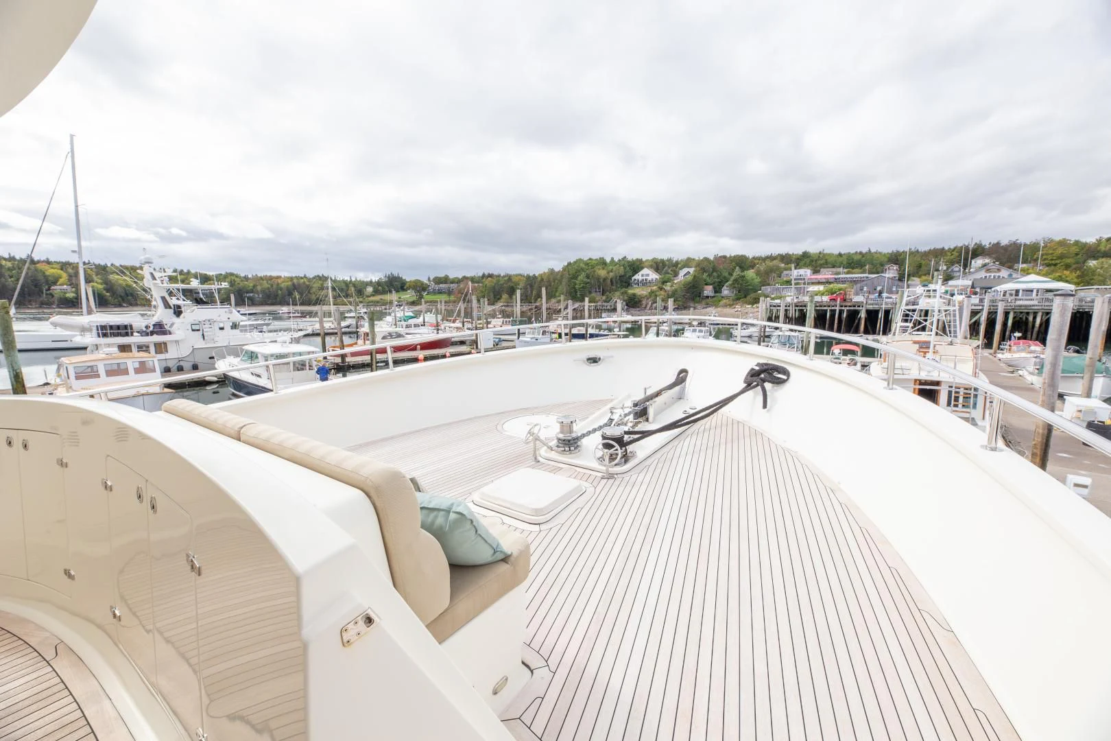 a group of boats are parked in a harbor aboard ISLANDER Yacht for Sale