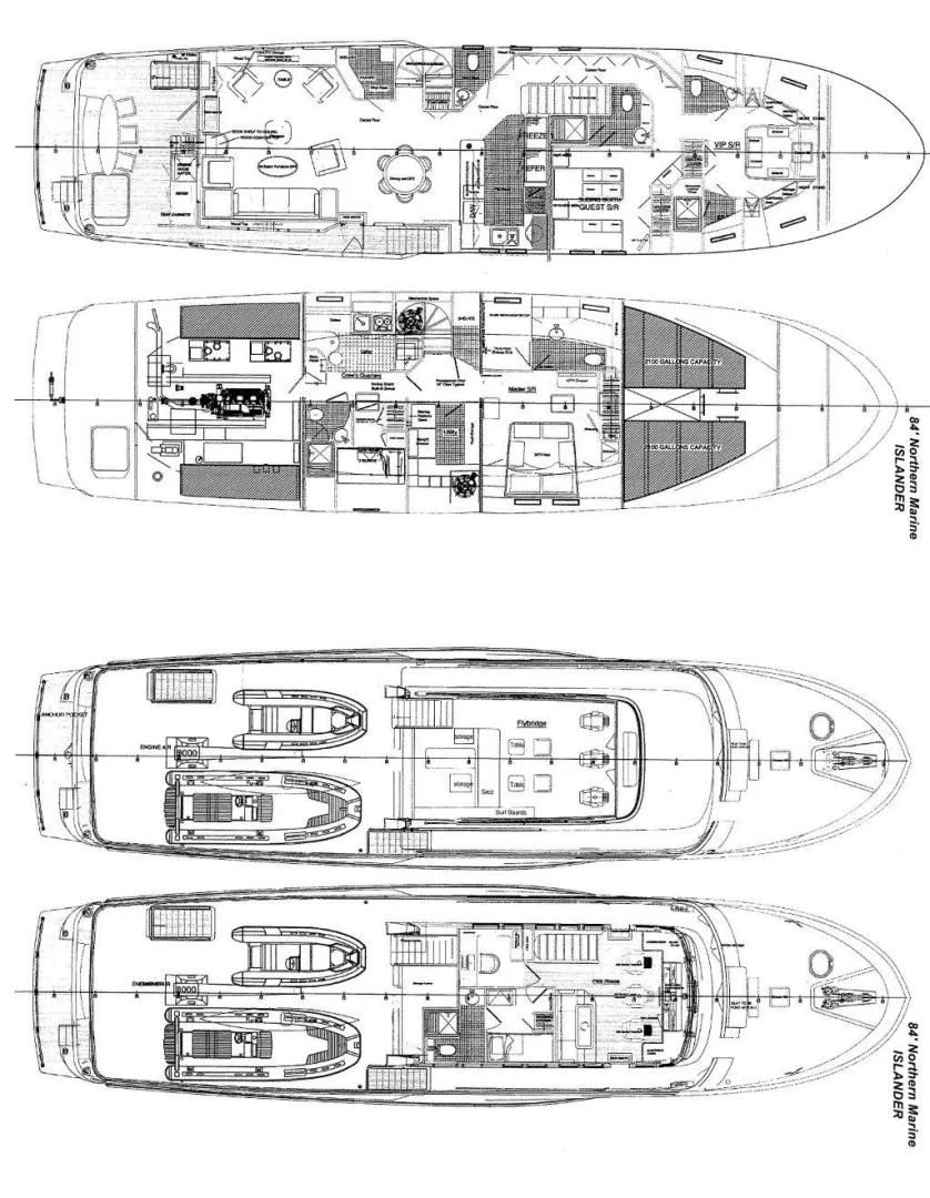 diagram, engineering drawing aboard ISLANDER Yacht for Sale