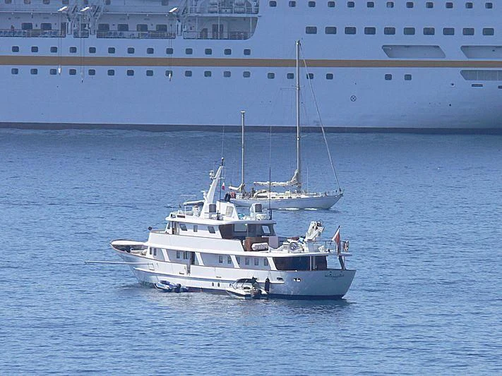 a boat sailing on the water aboard TRAFALGAR Yacht for Sale