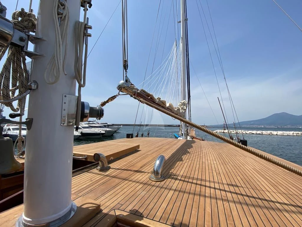 a boat on a body of water aboard MYRA Yacht for Sale