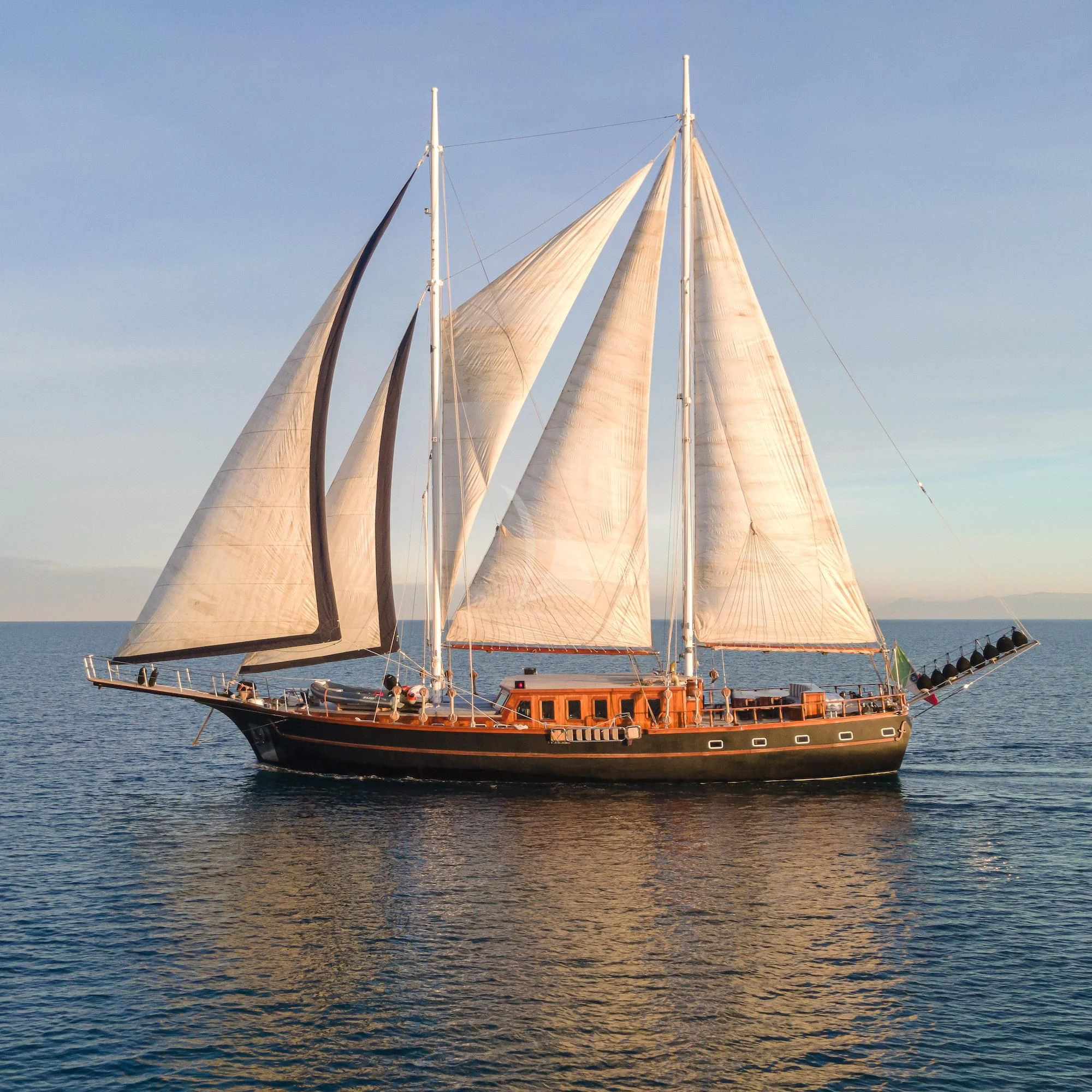 a sailboat on the water aboard MYRA Yacht for Sale