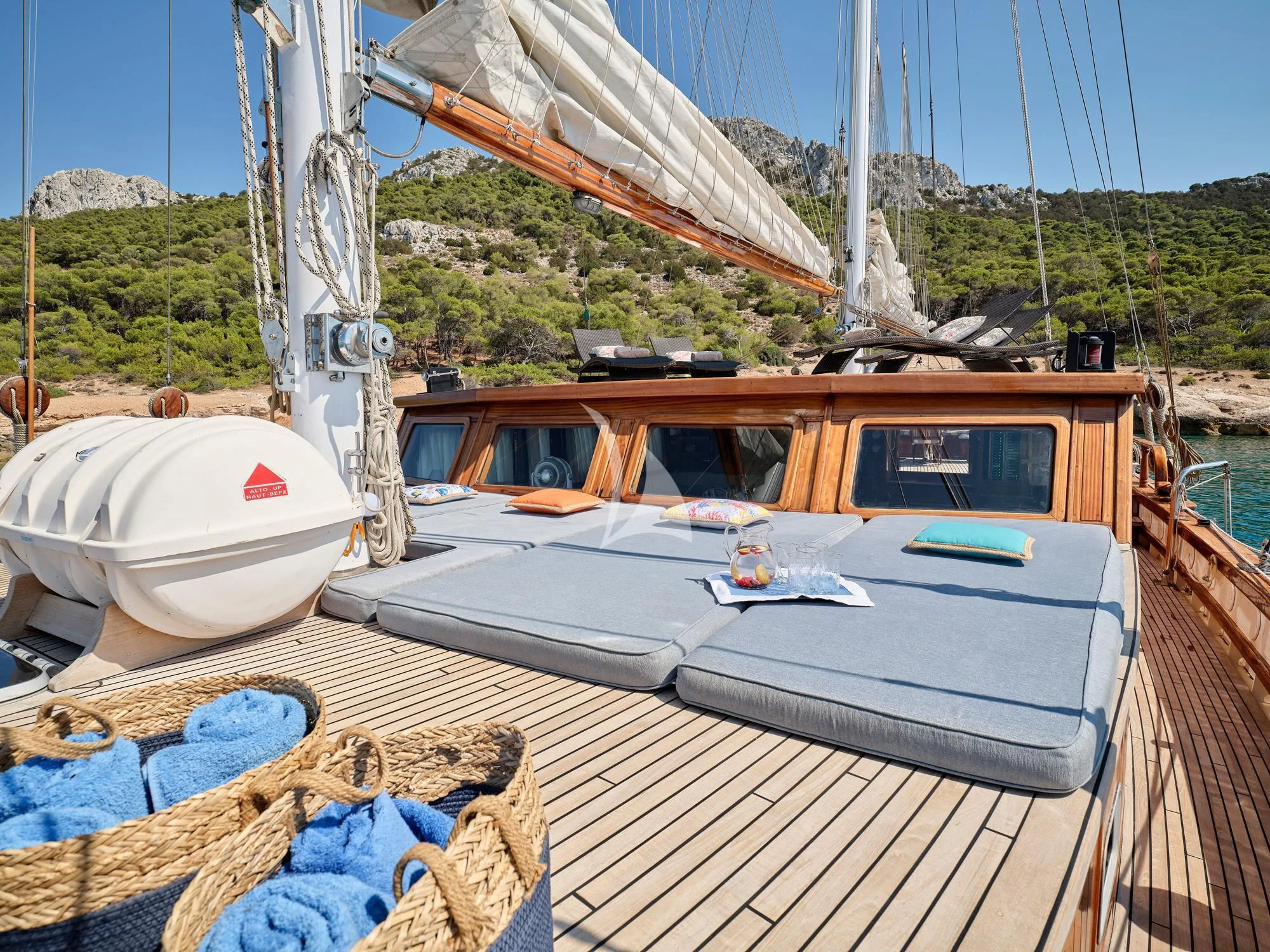 a boat on the water aboard MYRA Yacht for Sale