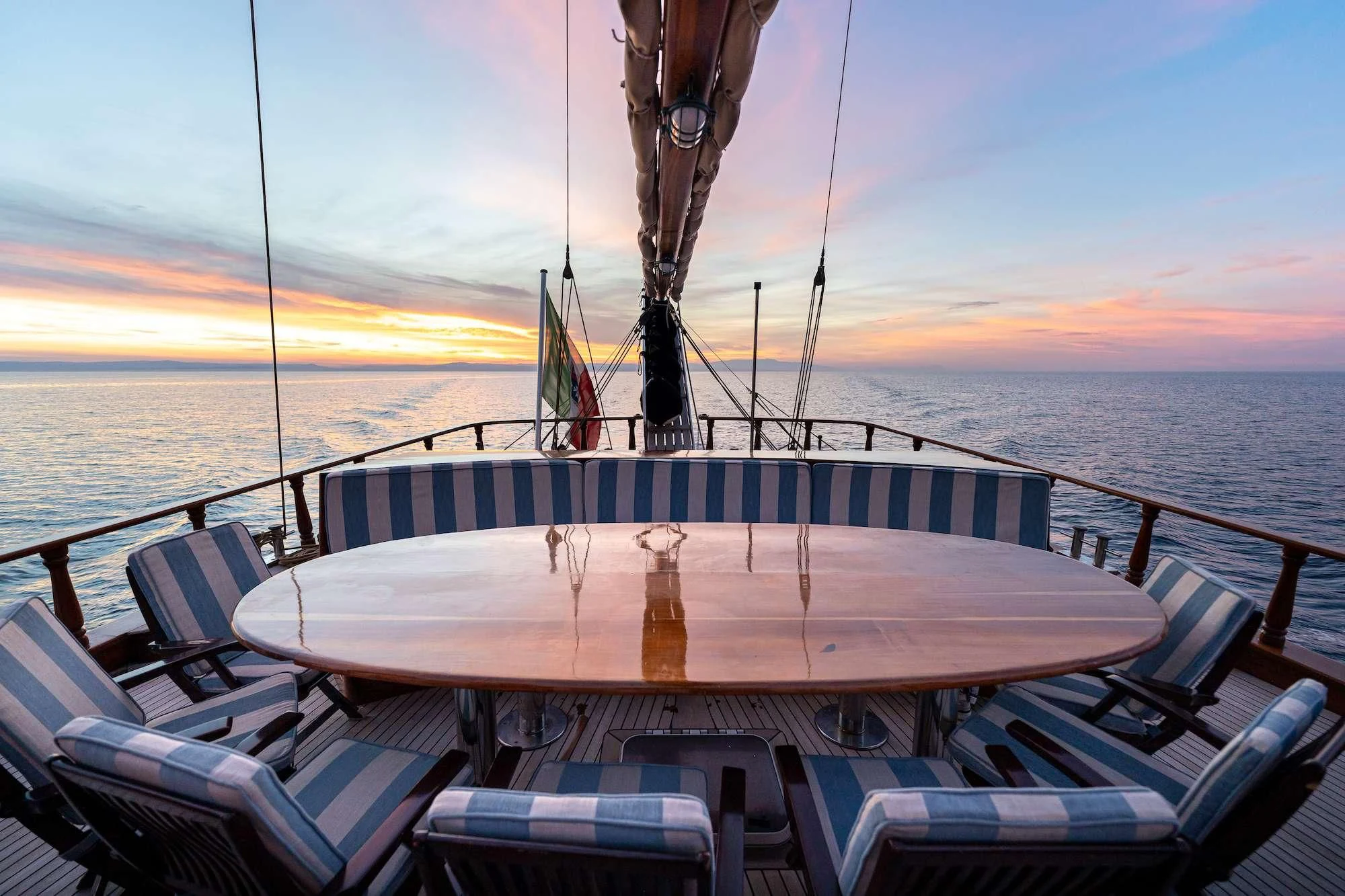 a boat on the water aboard MYRA Yacht for Sale