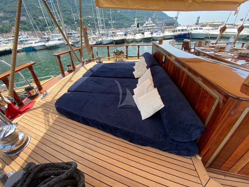 a boat on the water aboard MYRA Yacht for Sale