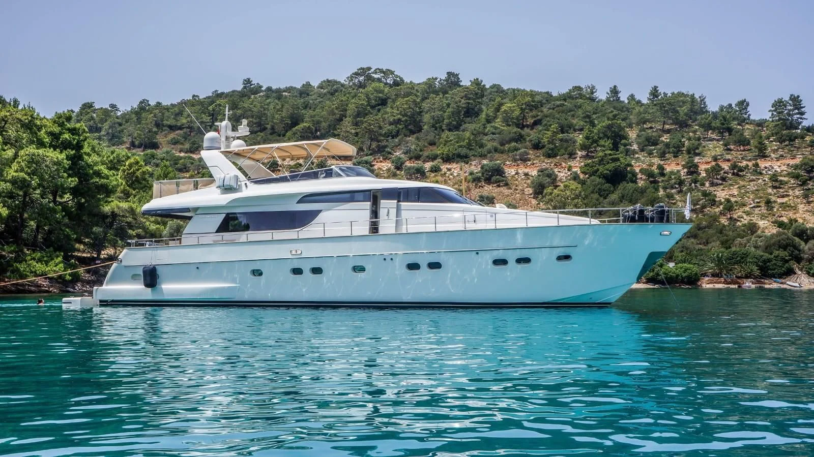 a boat in the water aboard KUUM Yacht for Sale