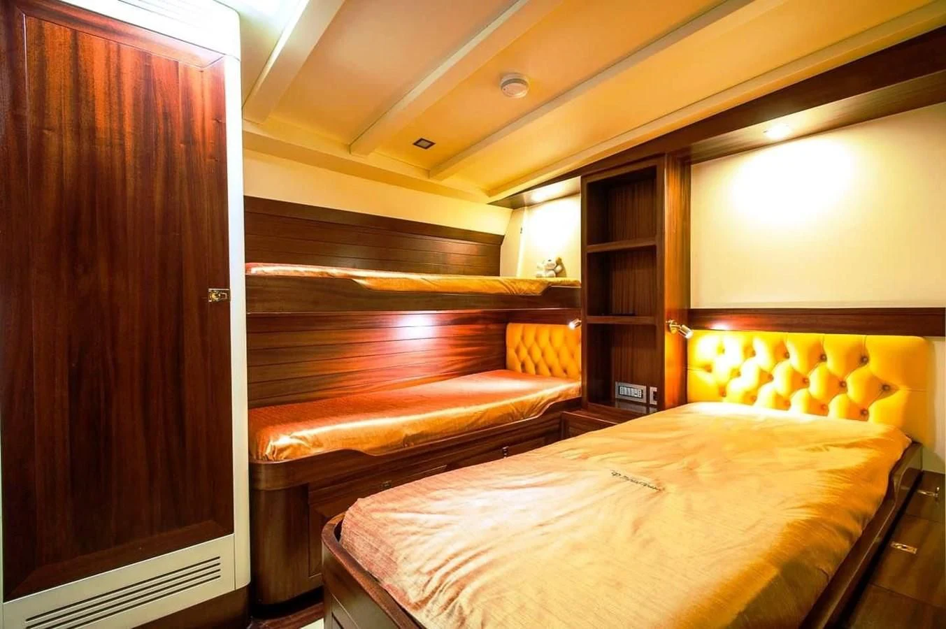a room with bunk beds aboard MARIA TERESA Yacht for Sale