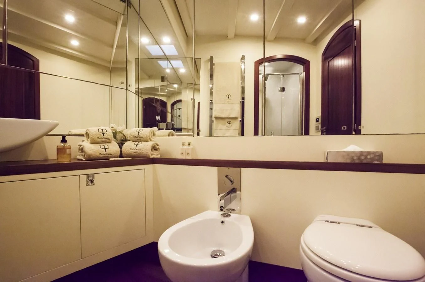 a bathroom with a sink and toilet aboard MARIA TERESA Yacht for Sale