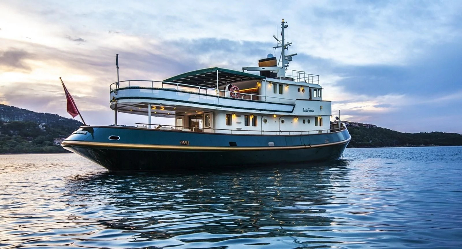 a boat on the water aboard MARIA TERESA Yacht for Sale