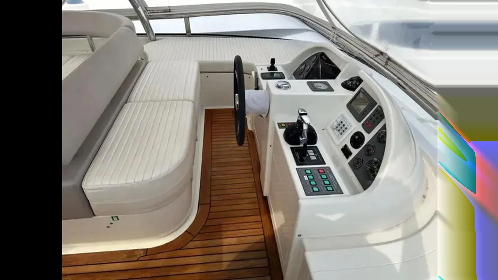 a white machine with a green screen aboard CHARISMA II Yacht for Sale