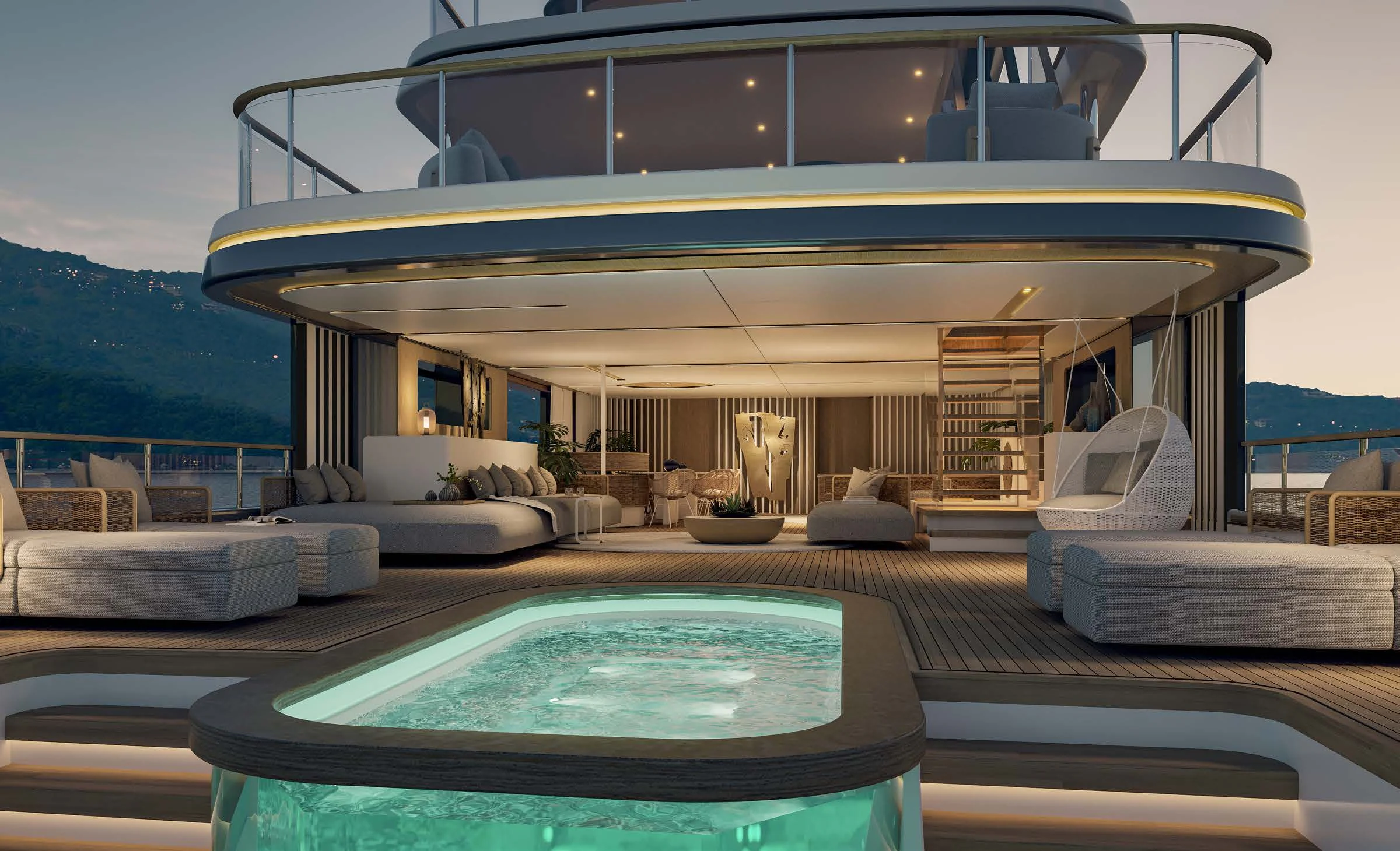a large modern house aboard MOTOPANFILO 45M BMP502 Yacht for Sale