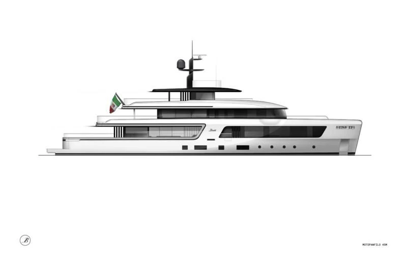 diagram, engineering drawing aboard MOTOPANFILO 45M BMP502 Yacht for Sale