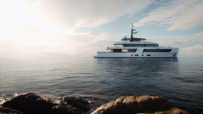 a white yacht in the water aboard MOTOPANFILO 45M BMP502 Yacht for Sale