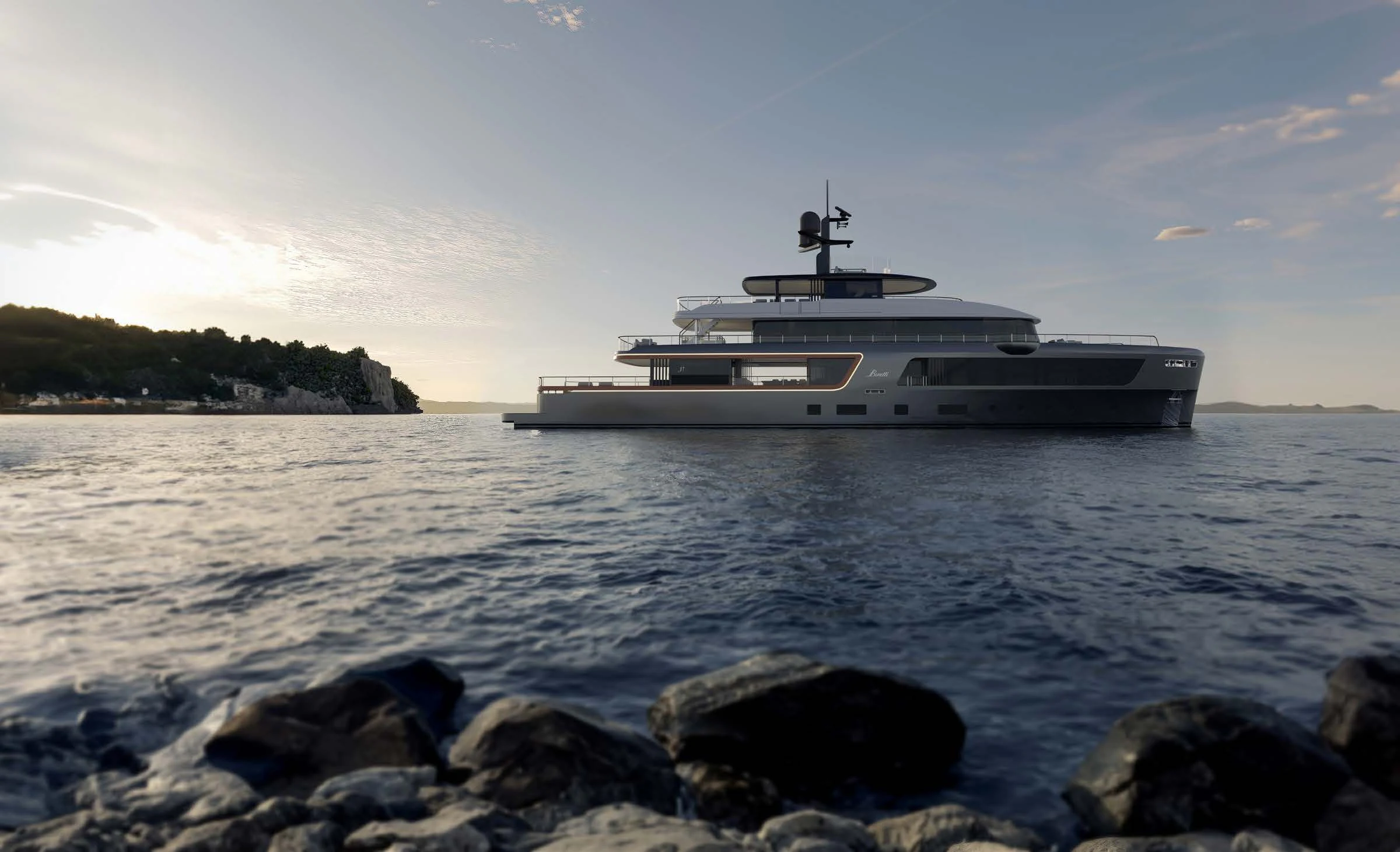 a boat on the water aboard MOTOPANFILO 45M BMP502 Yacht for Sale