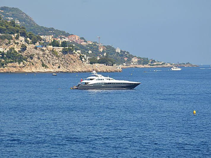 a boat in the water aboard LADY L Yacht for Charter