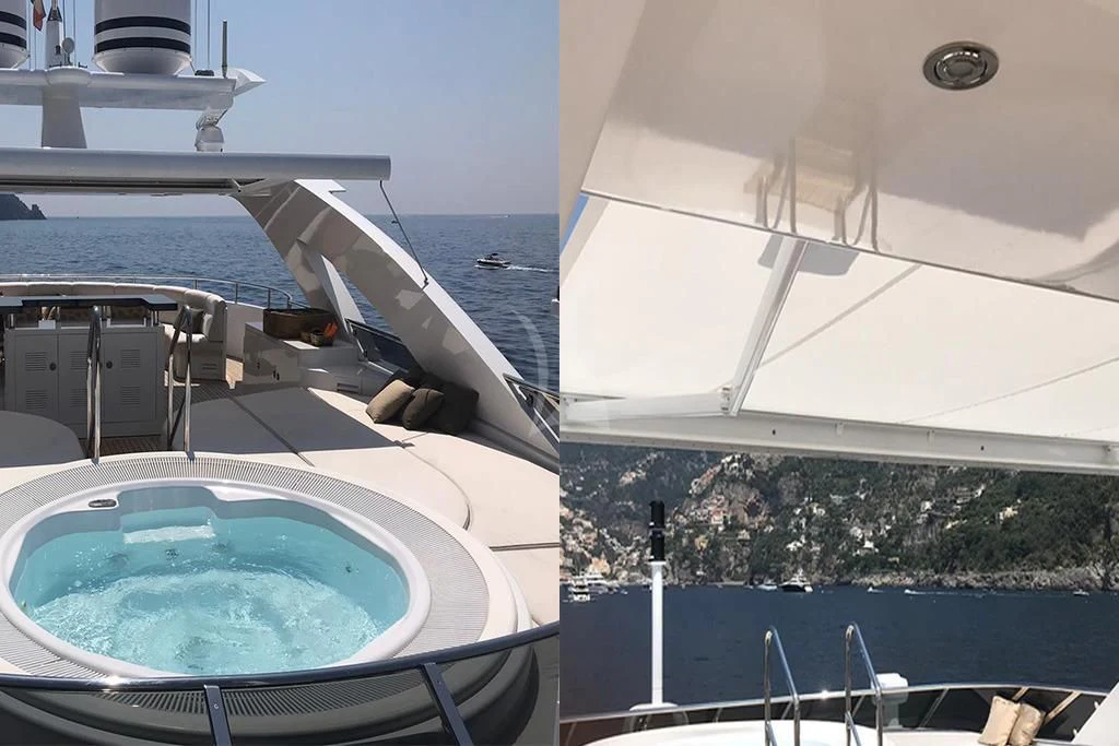a boat on the water aboard LADY L Yacht for Charter