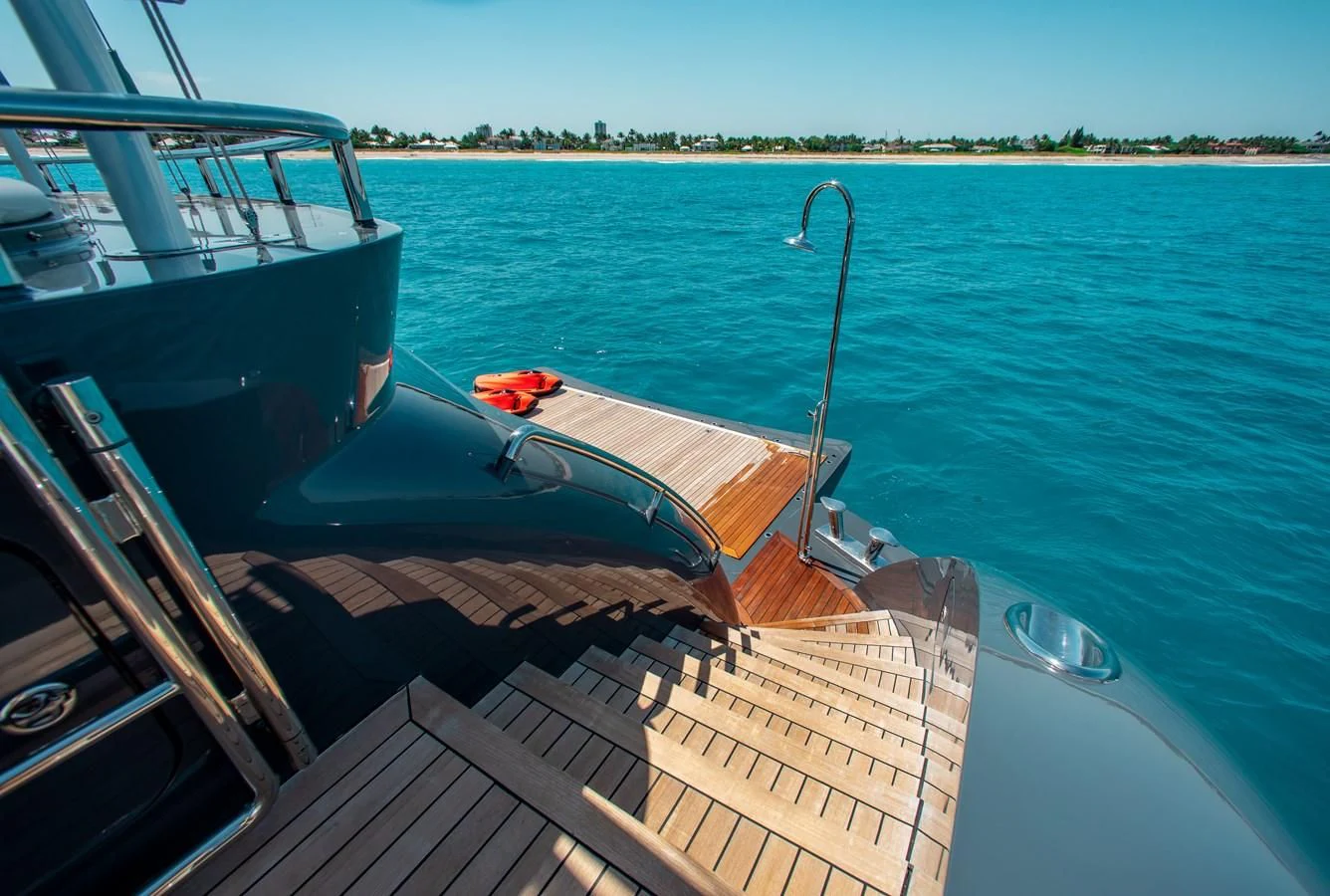 a boat on the water aboard LADY L Yacht for Charter