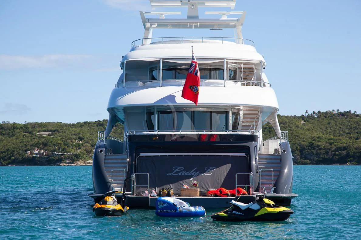 a boat on the water aboard LADY L Yacht for Charter