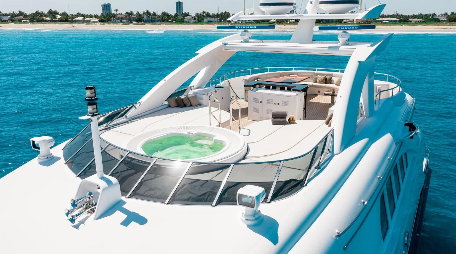 a boat on the water aboard LADY L Yacht for Charter