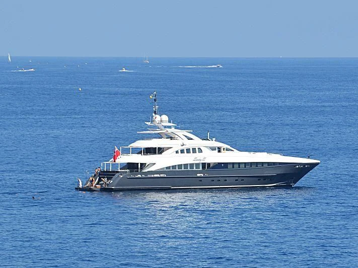 a boat in the water aboard LADY L Yacht for Charter