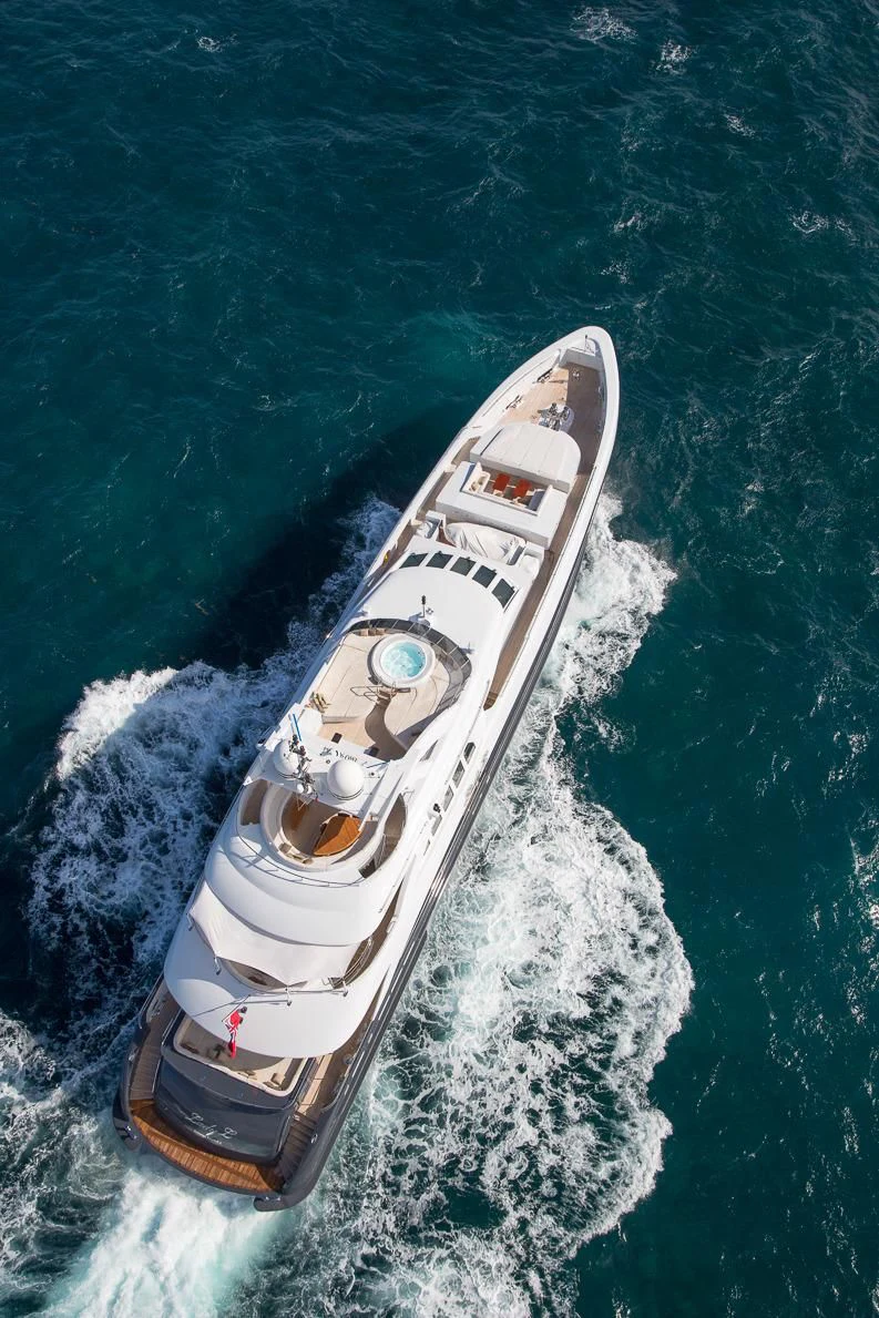 a boat in the water aboard LADY L Yacht for Charter