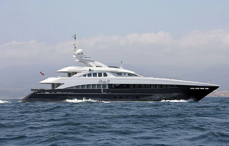 a large boat in the water aboard LADY L Yacht for Charter
