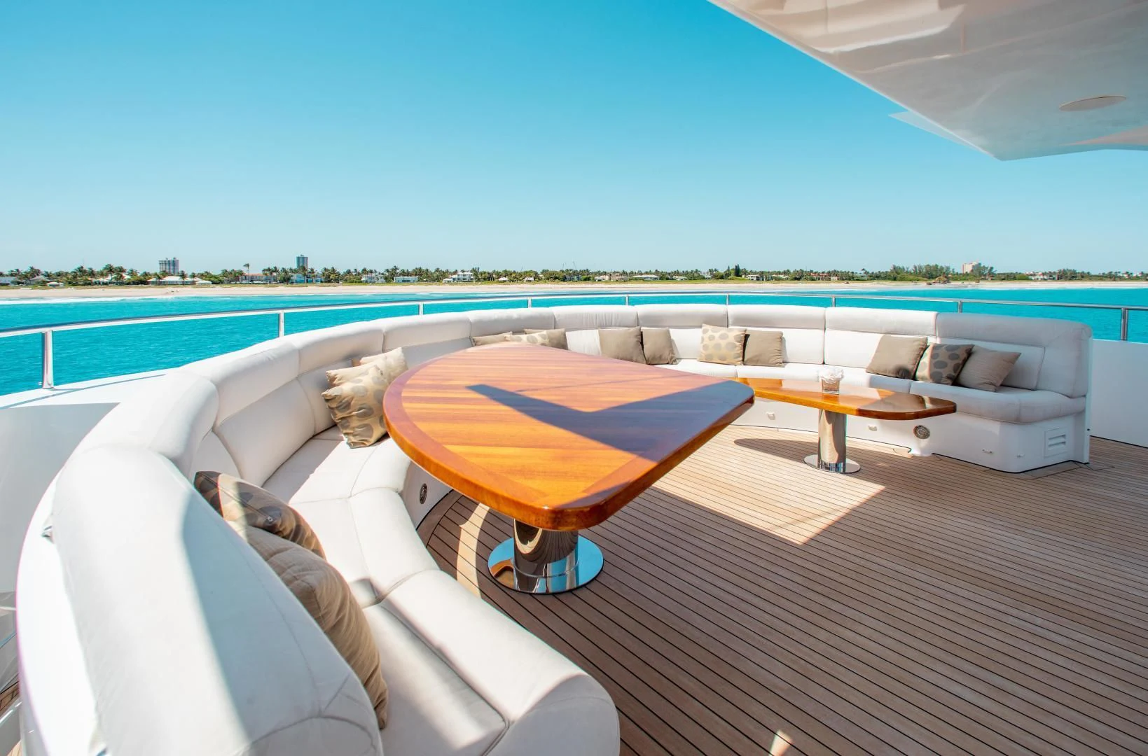 a room with a pool and a couch aboard LADY L Yacht for Charter