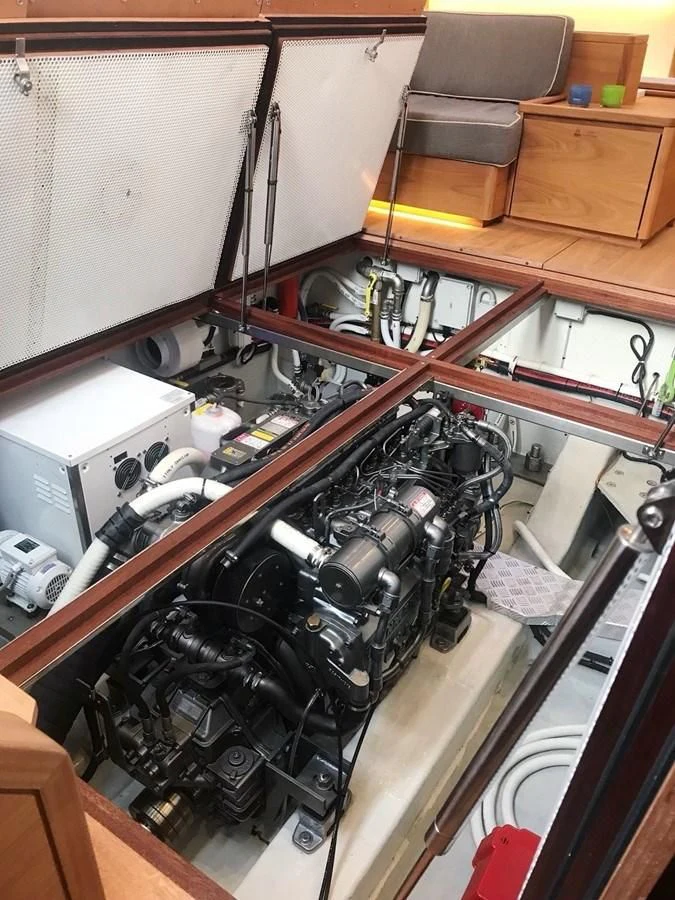 a black machine on a table aboard ONE SHOT Yacht for Sale
