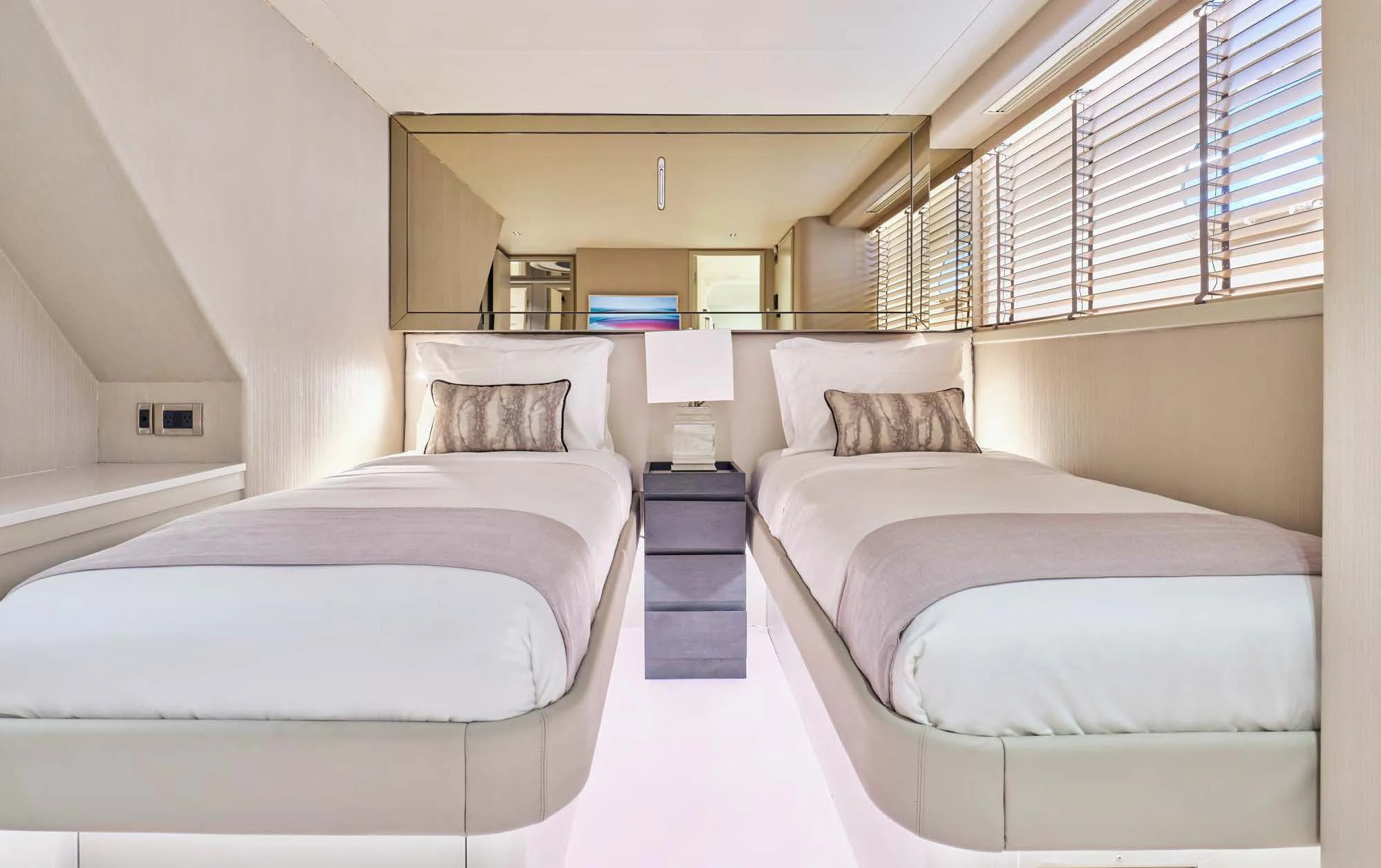 a room with two beds aboard ENDLESS SUMMER Yacht for Sale