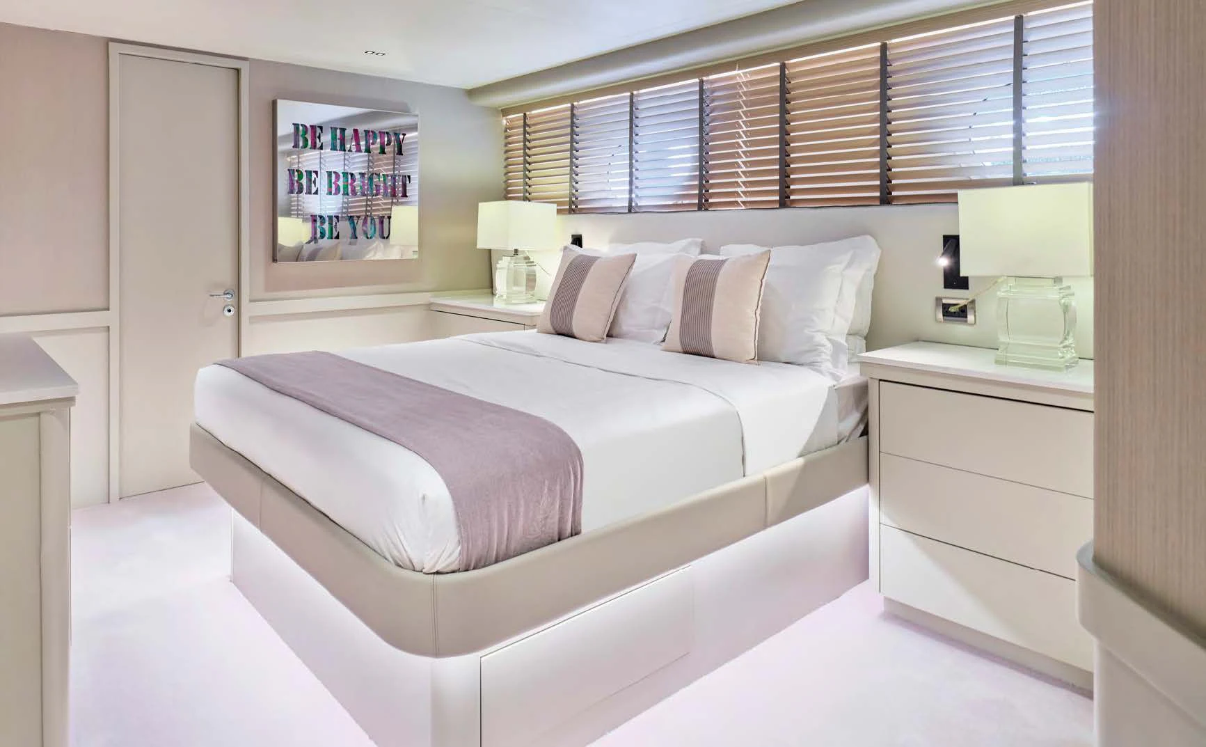 a bed in a room aboard ENDLESS SUMMER Yacht for Sale