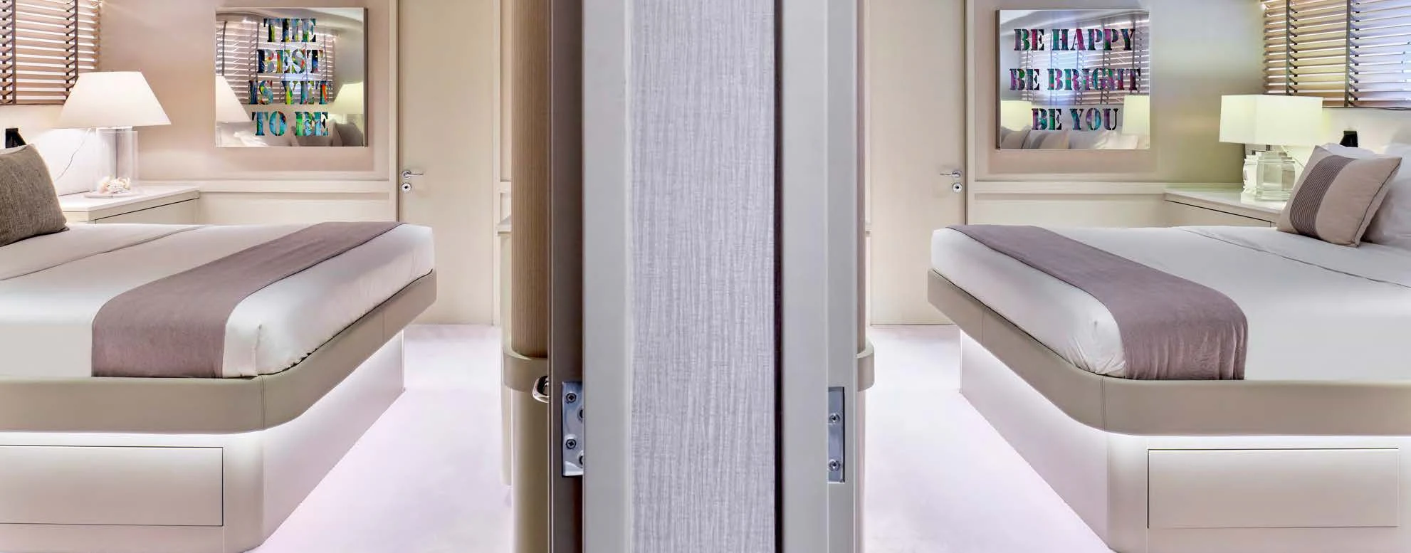 a room with two beds aboard ENDLESS SUMMER Yacht for Sale