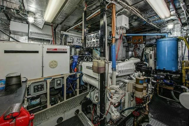 a room with machinery aboard LADY FAYE Yacht for Sale