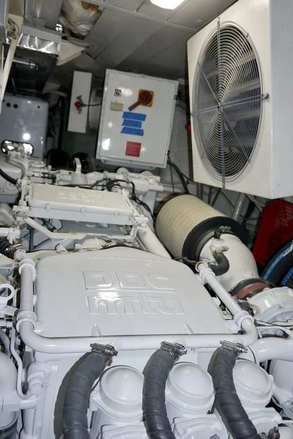 a room with many machines aboard AZURE Yacht for Sale