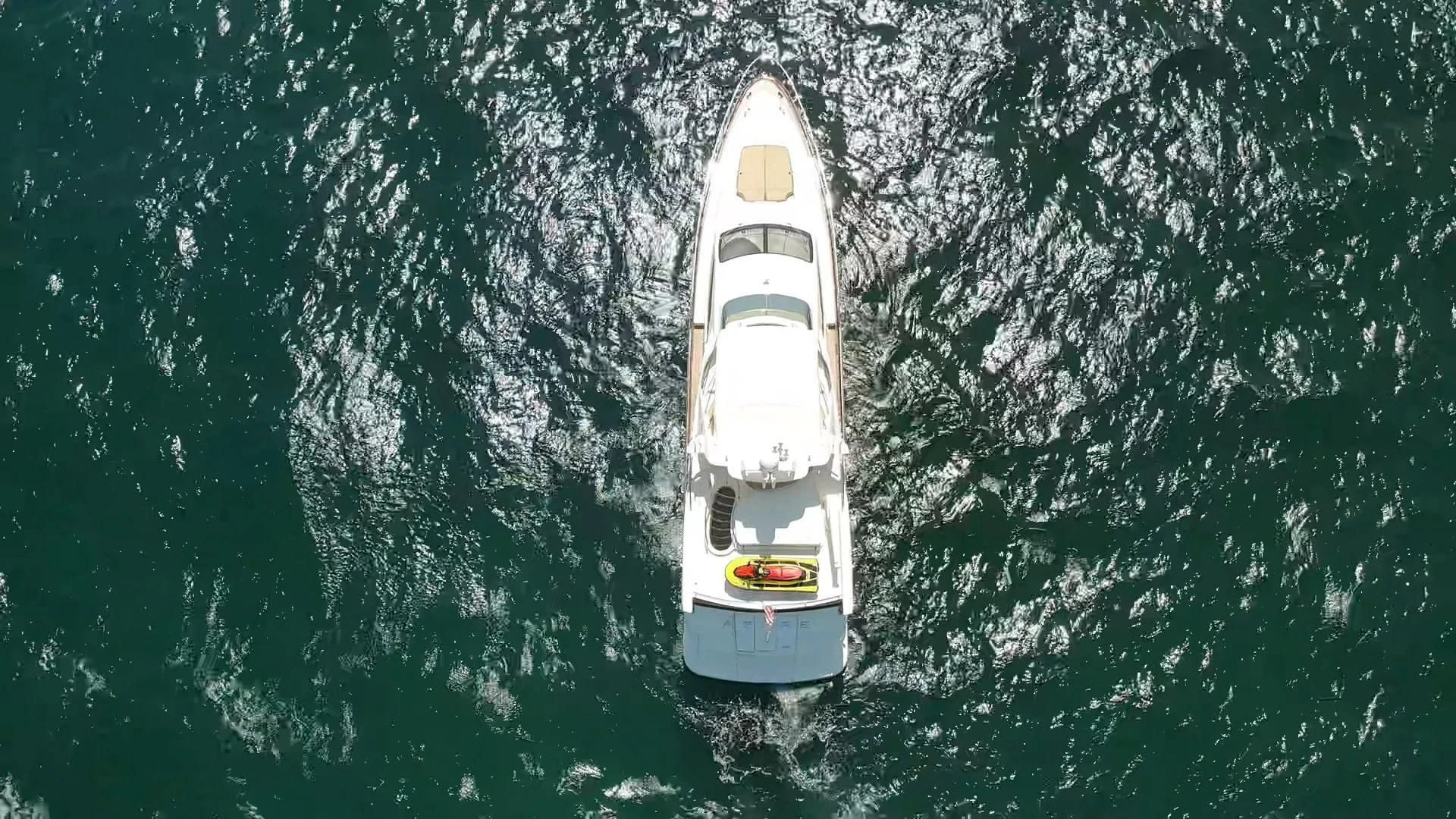 a white boat in the water aboard AZURE Yacht for Sale