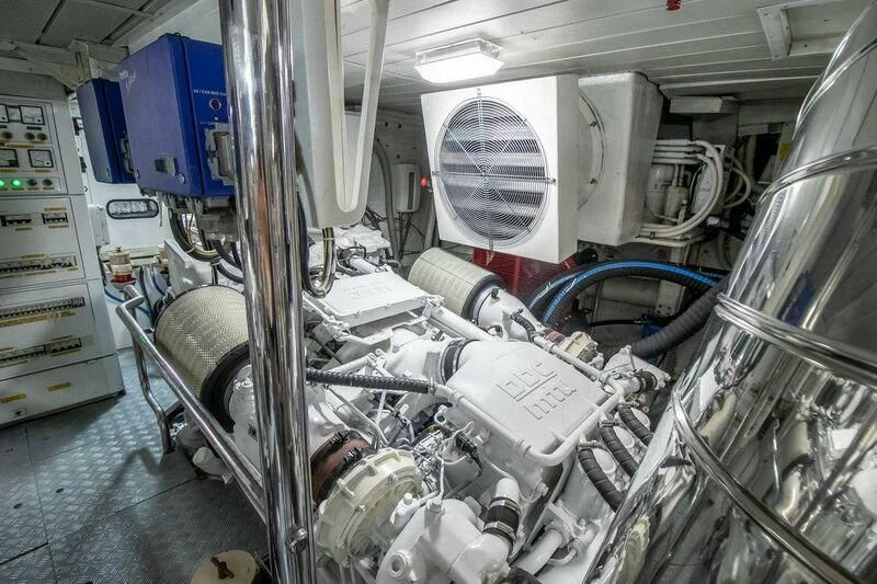 a close-up of a machine aboard AZURE Yacht for Sale
