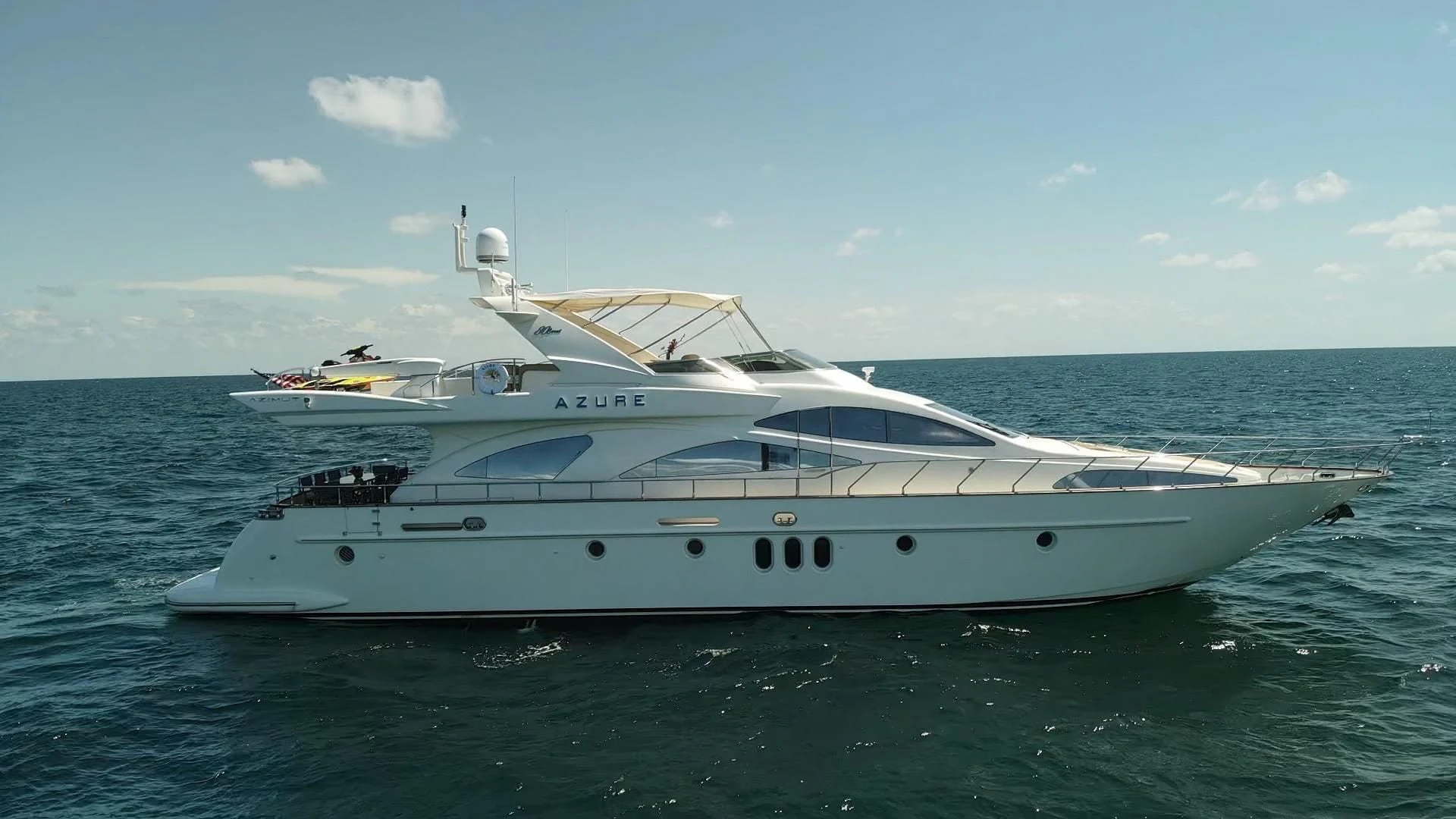 a white yacht in the water aboard AZURE Yacht for Sale