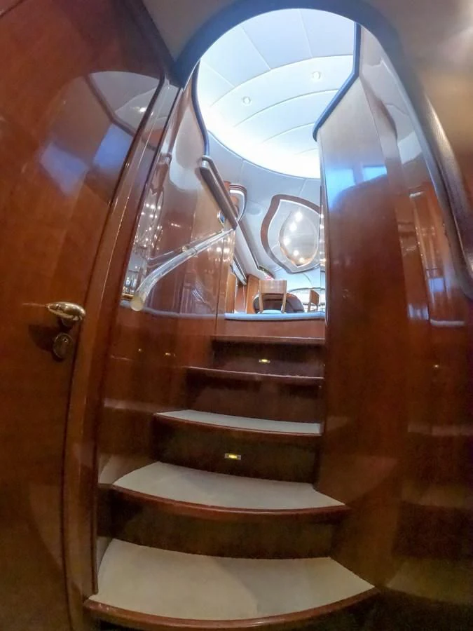 a door with a glass door aboard AZURE Yacht for Sale