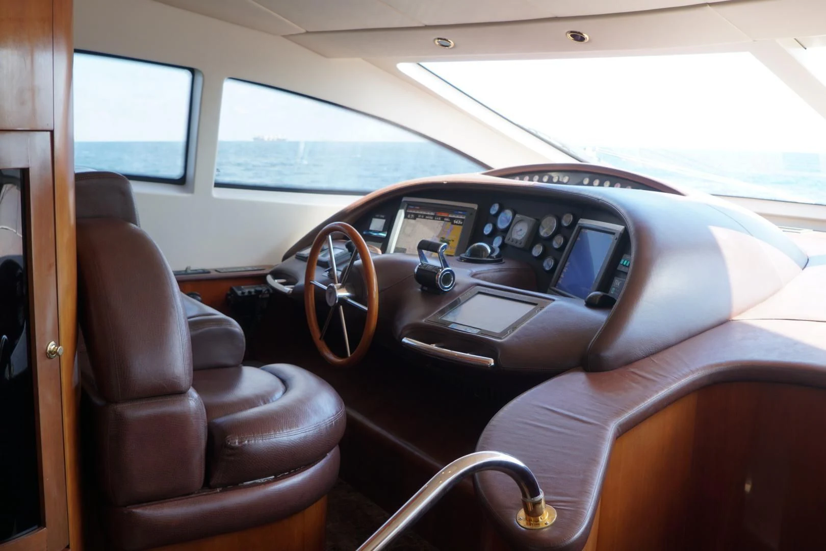 the interior of a car aboard AZURE Yacht for Sale