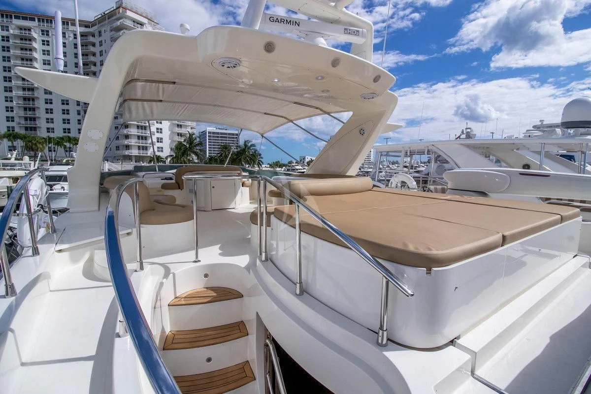 a boat on a deck aboard AZURE Yacht for Sale