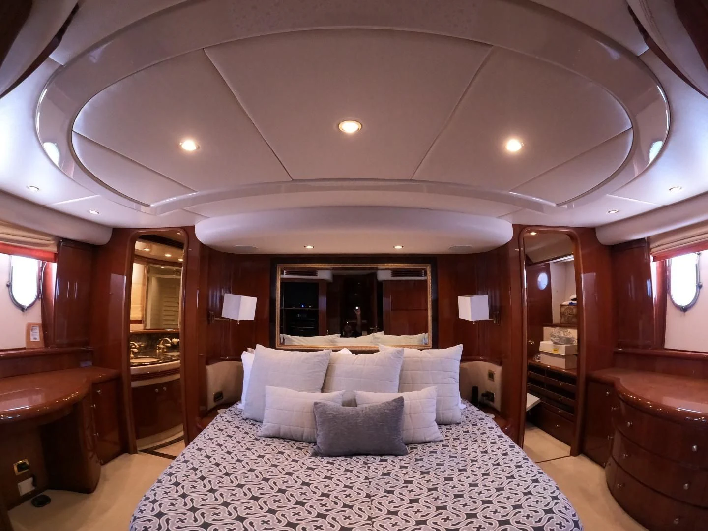 a bed in a hotel room aboard AZURE Yacht for Sale