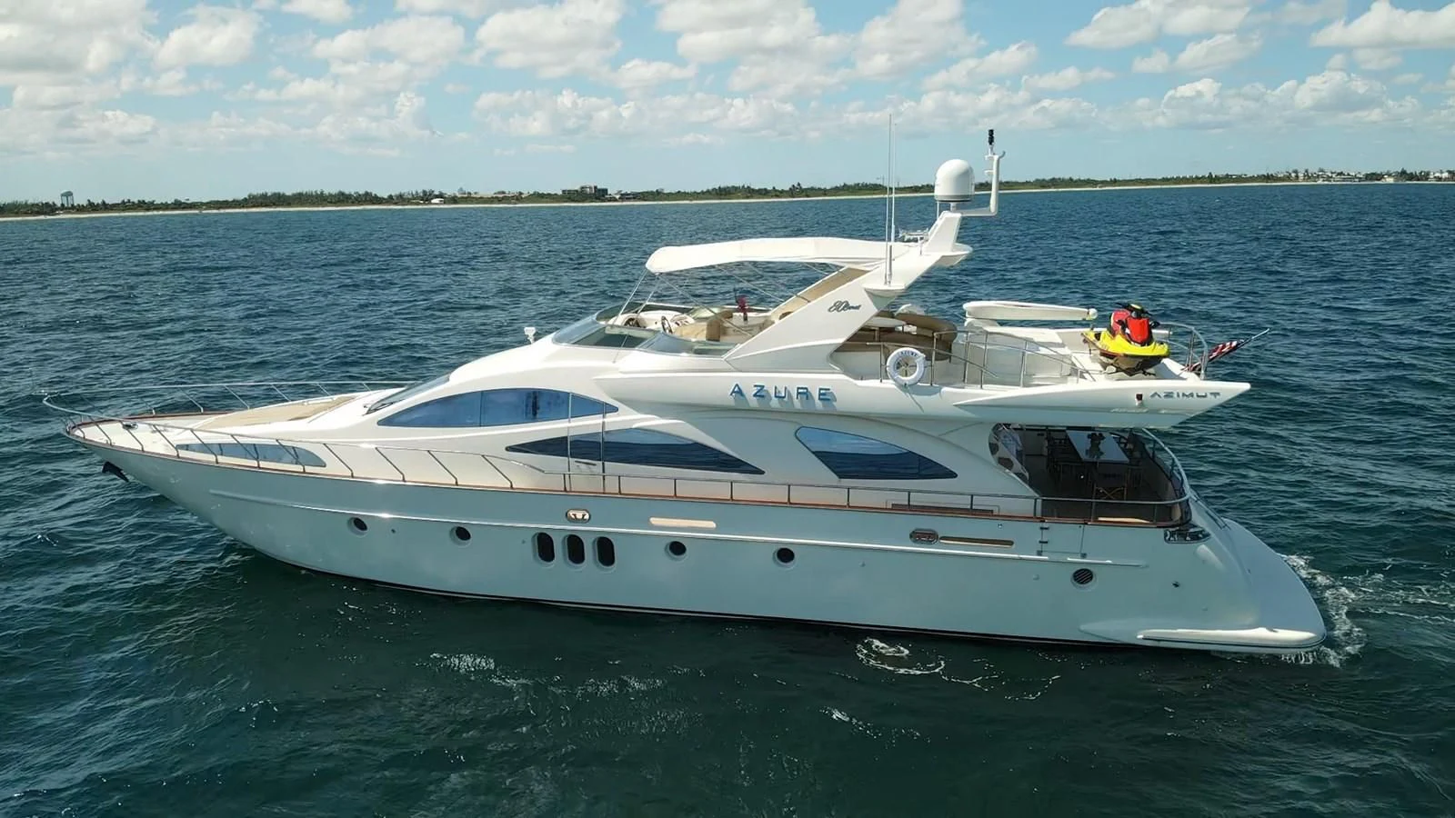 a white yacht in the water aboard AZURE Yacht for Sale