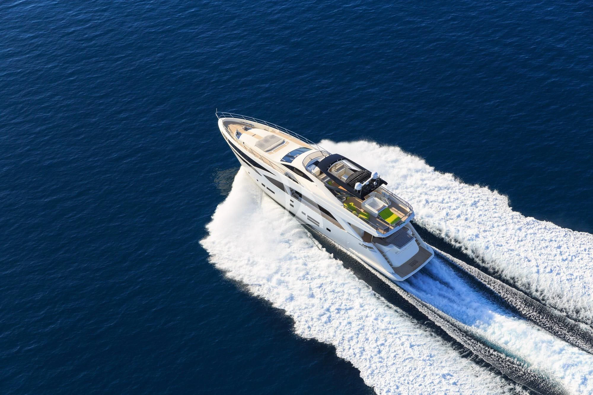 a helicopter flying over a ship aboard SEATALY Yacht for Sale