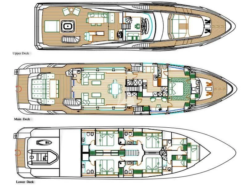diagram, engineering drawing aboard SEATALY Yacht for Sale
