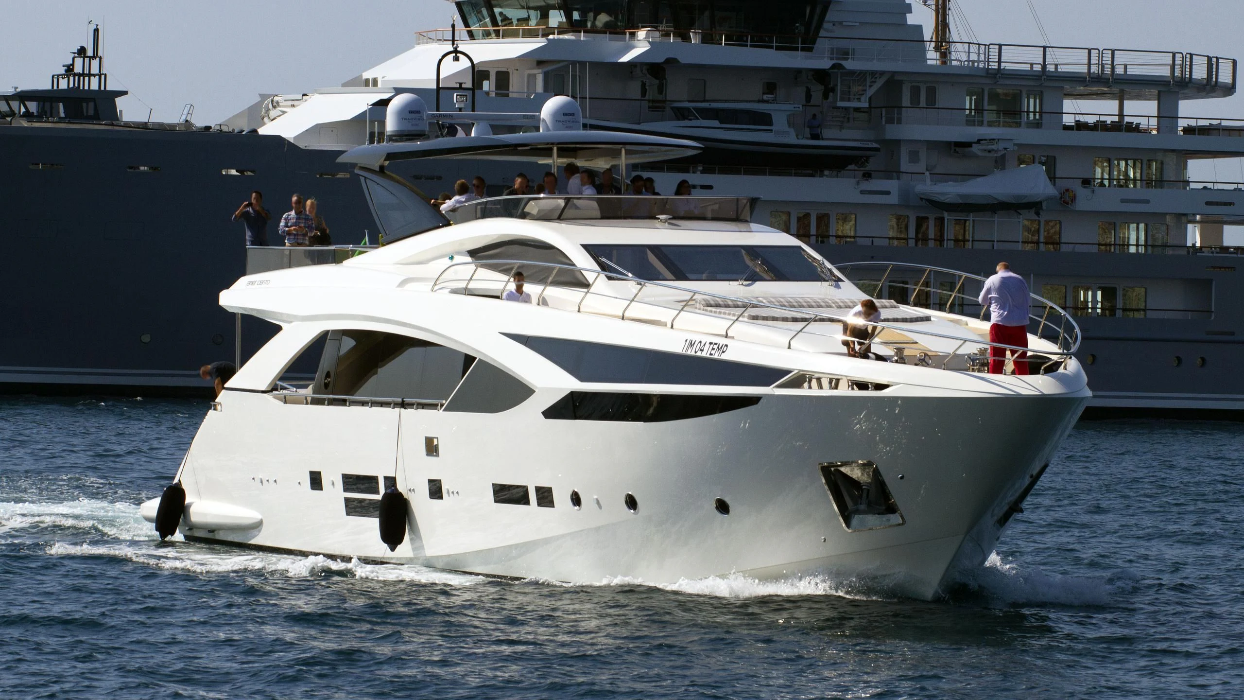 a white yacht in the water aboard SEATALY Yacht for Sale