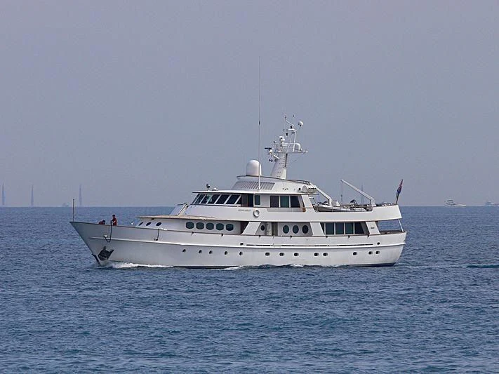a white boat in the water aboard C SIDE Yacht for Sale