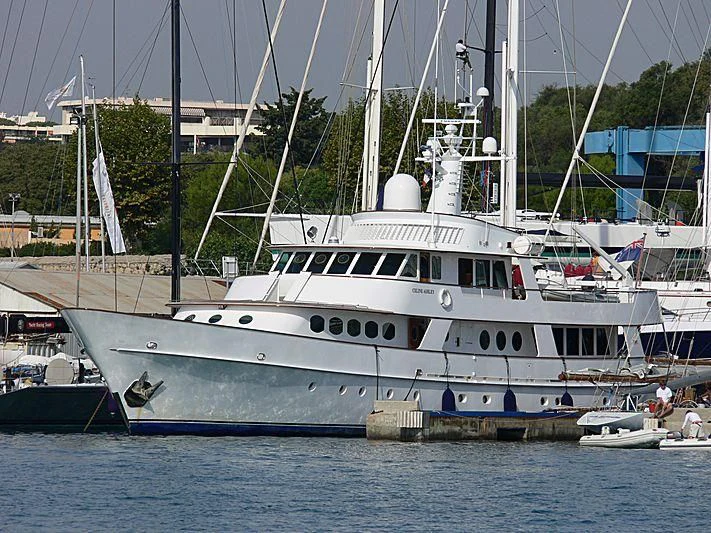 a boat docked at a pier aboard C SIDE Yacht for Sale