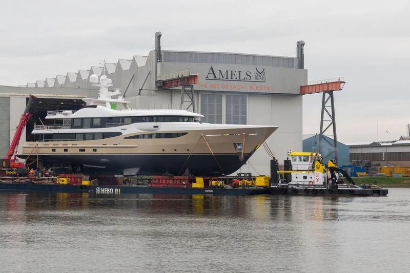 a boat docked at a port aboard AMIGOS Yacht for Charter