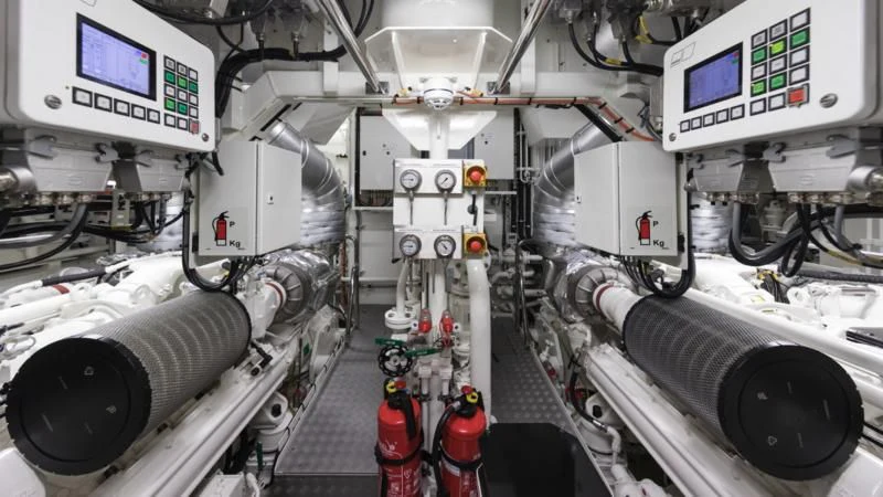 a close-up of a machine aboard AMIGOS Yacht for Charter