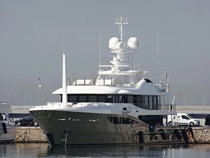 a large boat in the water aboard AMIGOS Yacht for Charter