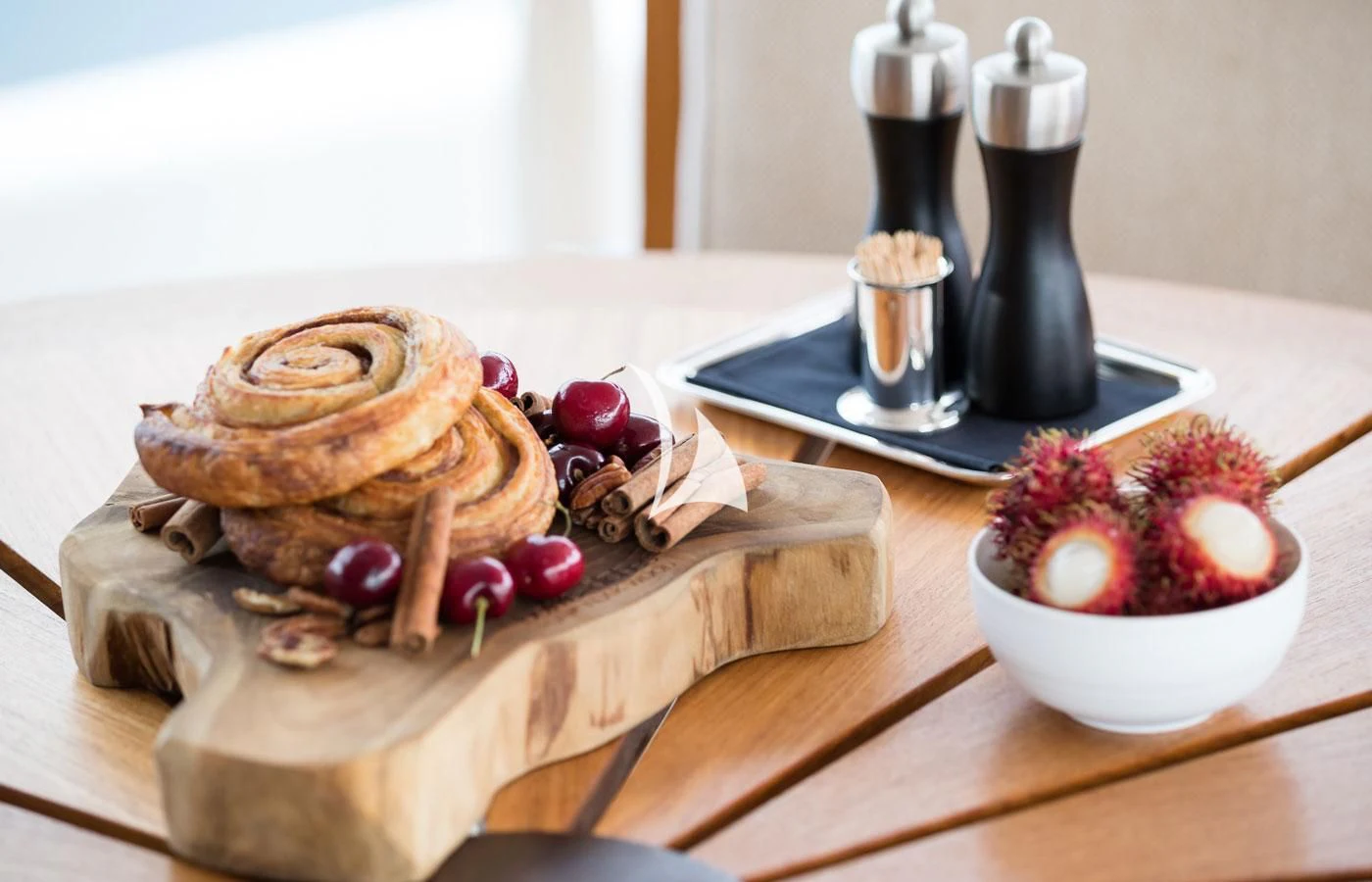 a plate of food aboard AMIGOS Yacht for Charter