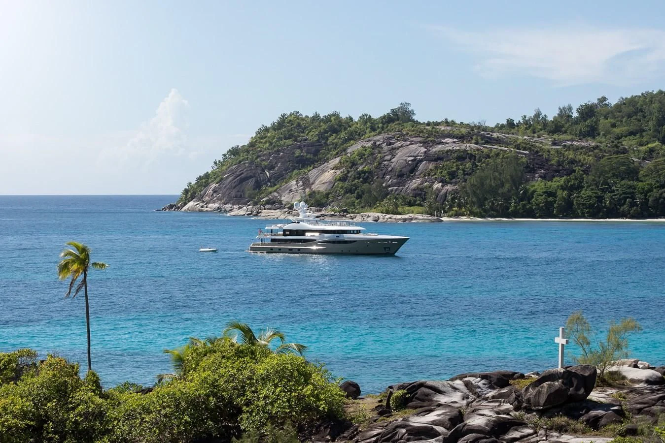 a boat on the water aboard AMIGOS Yacht for Charter